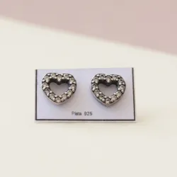 Aretes corazón con piedras (1)