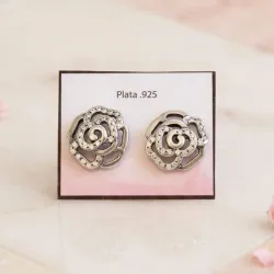 Aretes de rosa con piedras