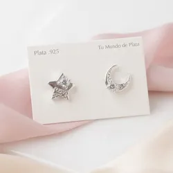 Aretes Luna y Estrella