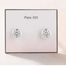 Aretes piedra redonda blanca