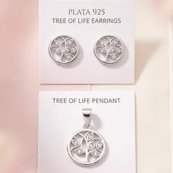 Juego de árbol de la vida con piedras con dije para cadenas y aretes