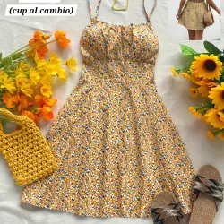 Vestido amarillo estampado 