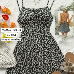 Vestido negro estampado