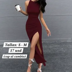 Vestido rojo vino