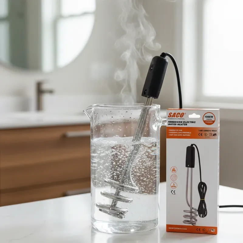 Calentador de agua marca SACO 1000W.(6 usd)