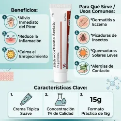 🧴 ACETATO DE HIDROCORTIZONA 15g (VENCE MES 1,2-28)OJO LA POMADA VIENE SIN CAJITA