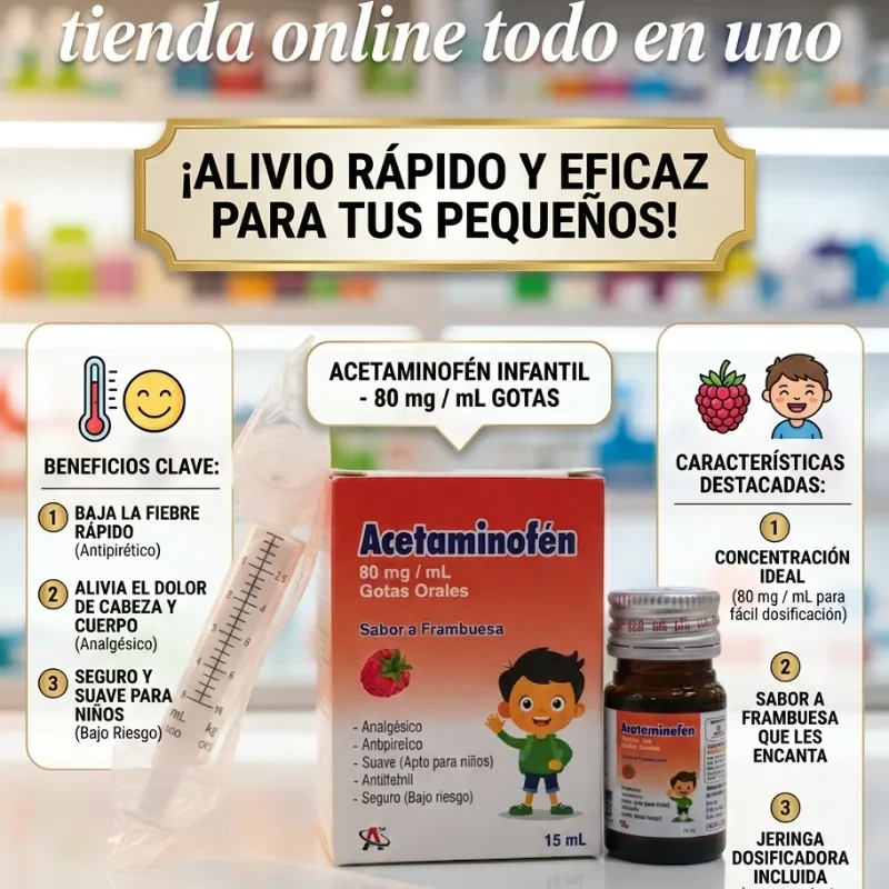 ACETOMINOFEN SABOR FRAMBUESA 15ML (VENCE 12/27)