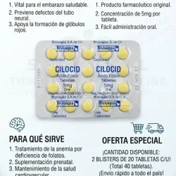 Acido folico 20t 5mg (vence 27/27)