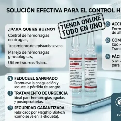 ACIDO TRANEXAMICO INYECTABLE (1 BULBO)5ml,500mg (VENCE 9/2027)