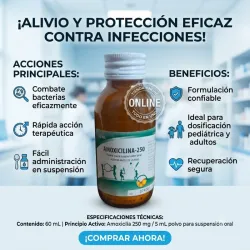 AMOXICILINA EN SUSPENSION 60ML 250MG (VENCE 11/26)