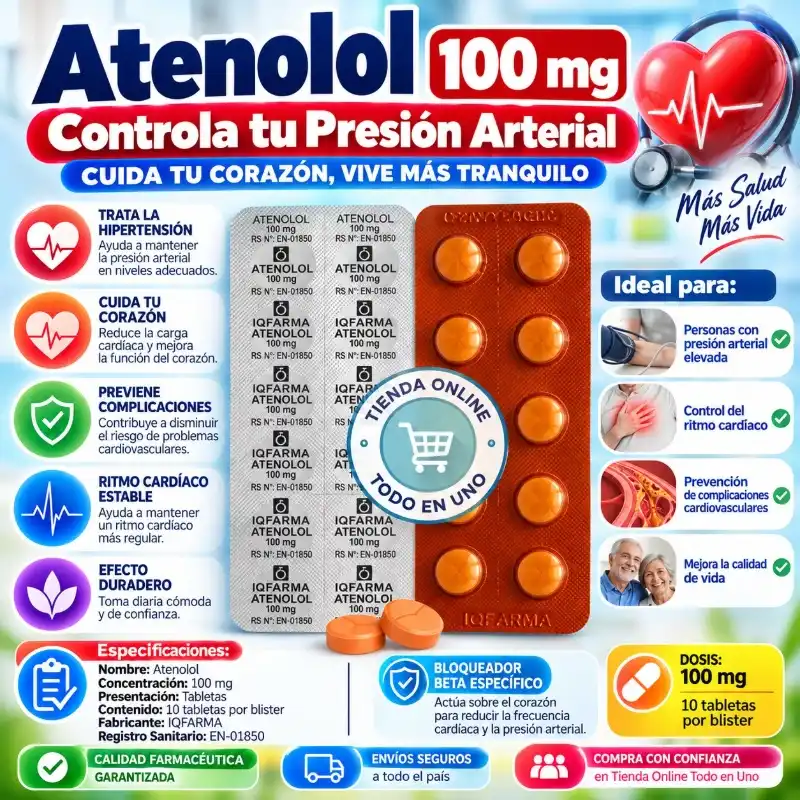 ATENOLOL 10T 100MG (VENCE NOV 29)