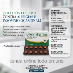 Benadrilina 25 mg 10t (vence 12/28)