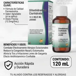 BENADRILINA EN SUSPENSION 120 ML VENCE12/2027