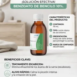 Benzoato de bencilio al 10%, 110ml (vence 1/28)