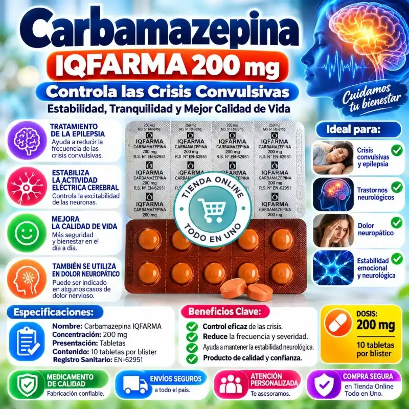 CARBAMAZEPINA 10T 200 MG (VENCE MAYO/2030)