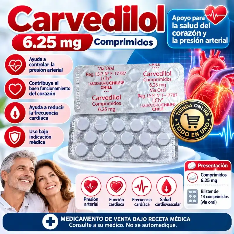 CARVEDILOL 6,25MG 15 TB