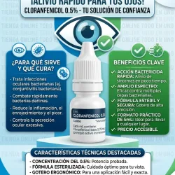 👁️Cloranfenicol 0,5%,5ml 👉🏻(VENCIDO 5/25 Y 7/25)por eso esta en oferta