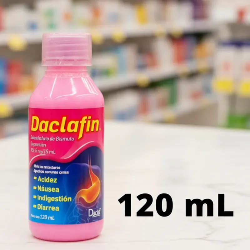 Daclafin (120ml)(Diarrea,Nauseas,Indigestion,acidez estomacal,malestar estomacal)