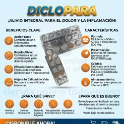 DICLOFENACO CON PARACETAMOL(100MG ,10T)(VENCE 3-27)