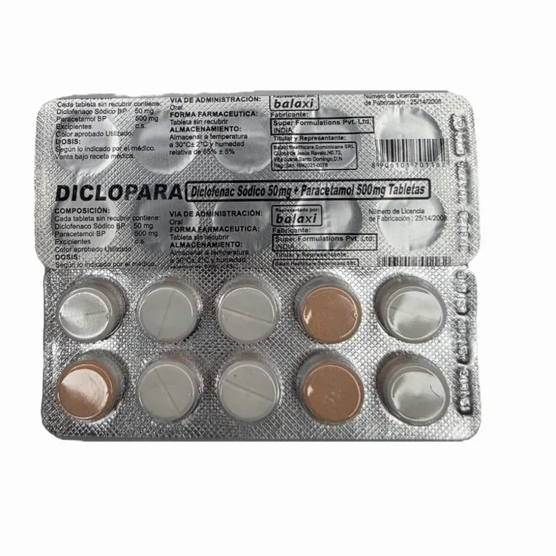 Diclofenaco +Paracetamol (100mg ,10t)