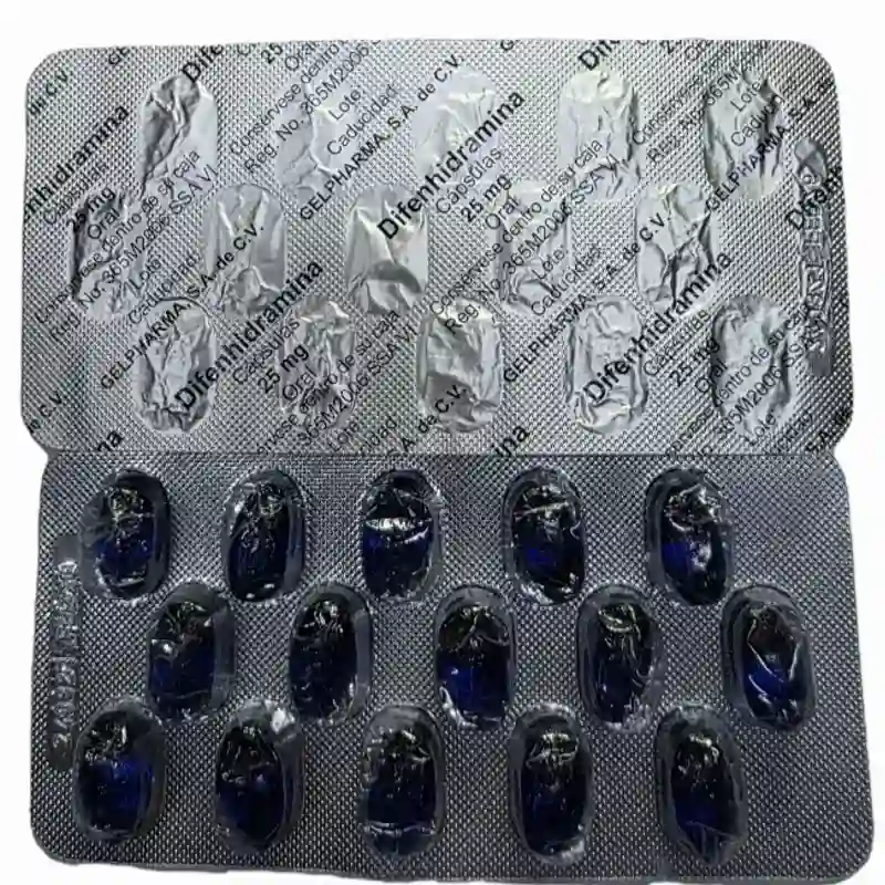🤧 Diferenhidramina(Benadrilina)(15 capsulas 25mg)