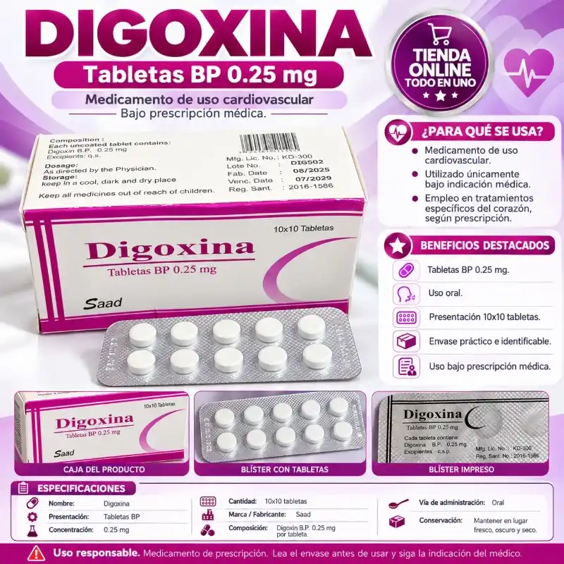 DIGOXINA 10t 0 25MG (VENCE 07/29)