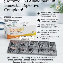 DOMZOL (OMEPRAZOL 20MG Y DOMPERIDONA 10MG ) VENCE 1 /2028