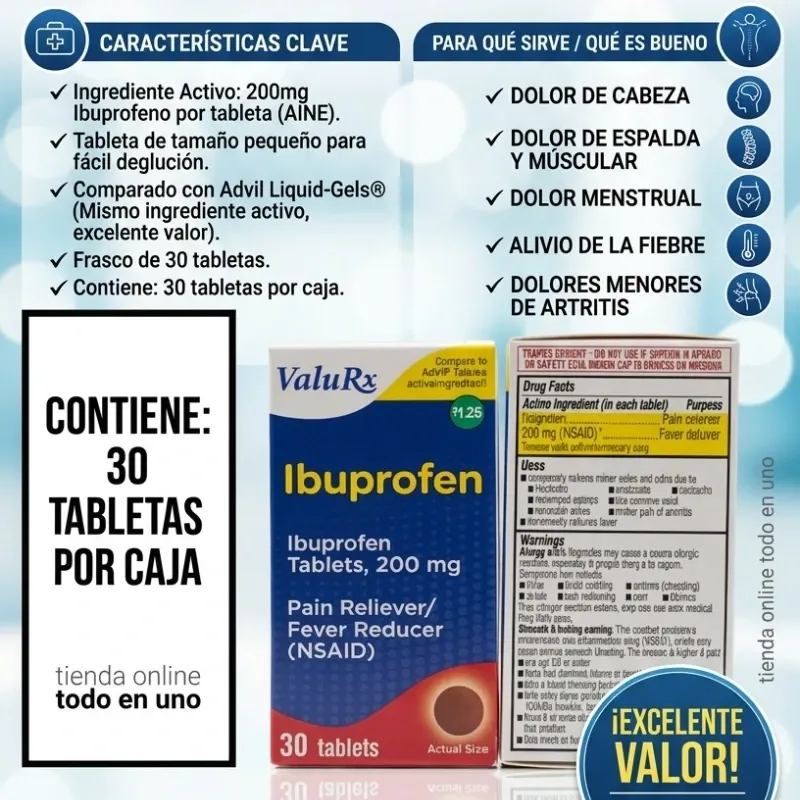IBUPROFENO (POMO 200mg,30T)(VENCE 1-27)