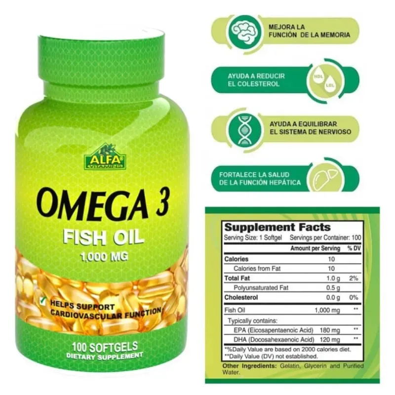 Omega 3 (pomo de 100 capsulas,1000mg)