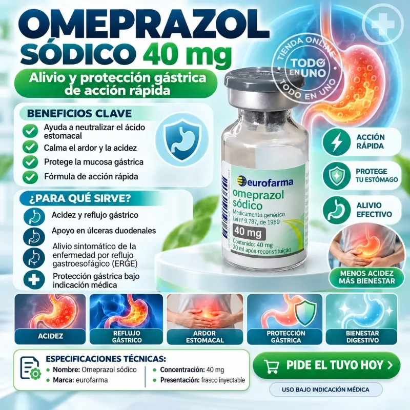 OMEPRASOL SODICO INYECTABLE 40MG