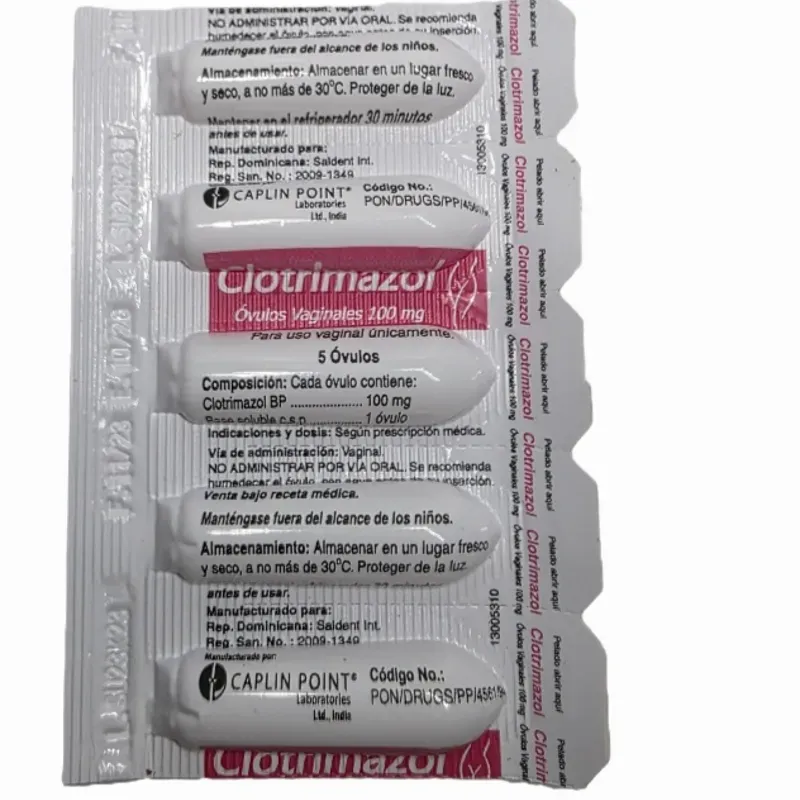 ✅️Ovulos de clotrimazol 100mg(5 ×800cup)