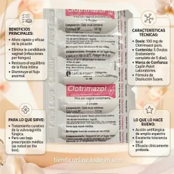 ✅️OVULOS DE CLOTRIMAZOL 100MG (5 OVULOS) (VENCE 10-26)