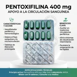PENTOXIFILINA 400MG 10T (VENCE 10/27)