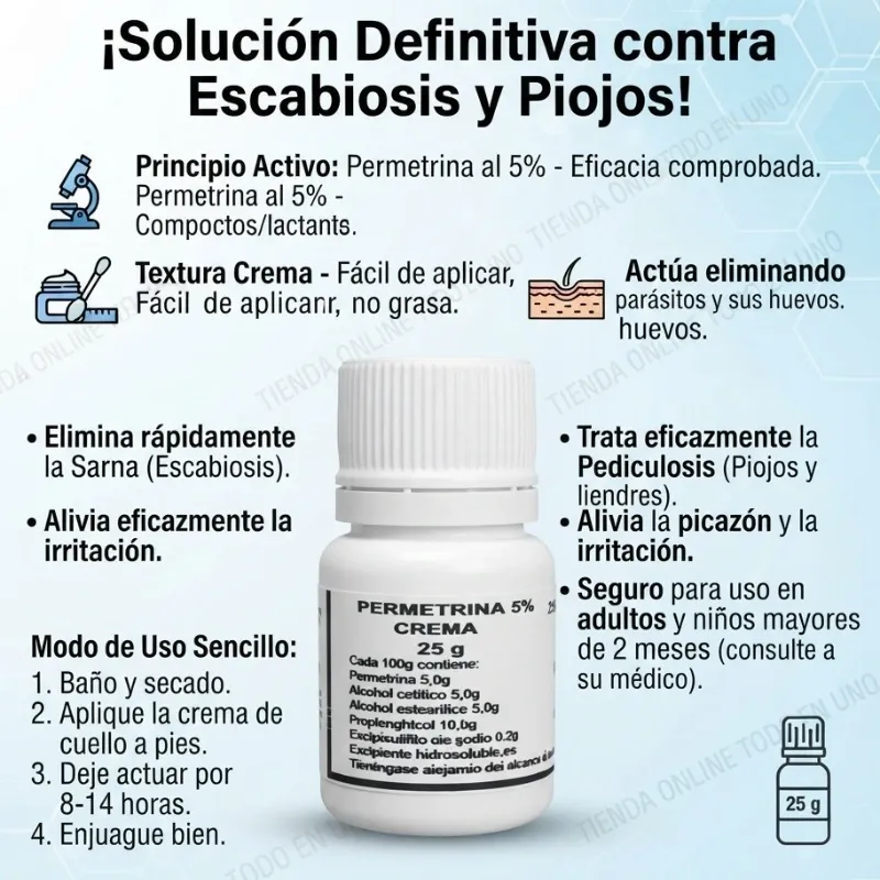 Permetrina pomada 25g (vence 8/2026)