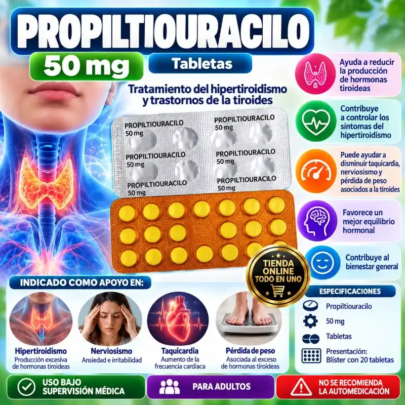 PROPILTIOURACILO 50MG 20T (VENCE 7/27)
