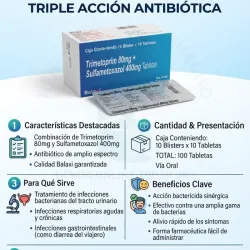 SULFAPRIM..TRIMETOPRIM 80MG Y SULFAMETOXAZOL 400MG 10T(VENCE 5-2028)