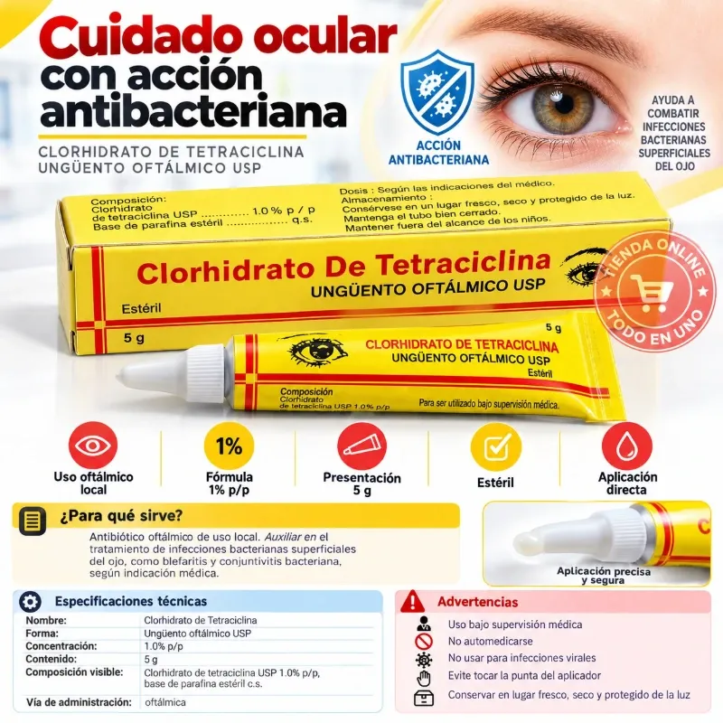TETRACICLINA EN UNGÜENTO 5g (VENCE 1/28)