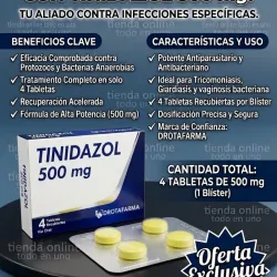 TINIDAZOL 4T 500MG (VENCE 8/2027)
