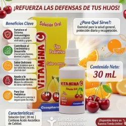 🍊VITAMINA C EN SUSPENSION  (sabor a cereza)30ml  ( VENCE 7-26)
