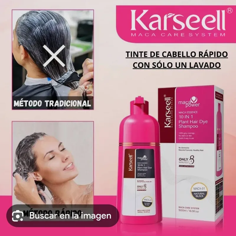 Tinte de cabello rapido con solo 1 lavado (karsell)(Solo color Plata)($15 usd)