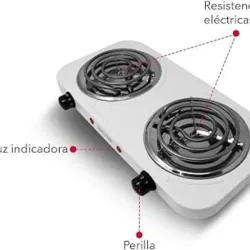 Hornilla de doble resistencia electrica de 2000 w marca Milexus nueva en su caja