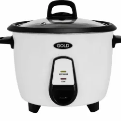 Olla arrocera marca GOLD de 1.8 litros nueva en su caja color blanco