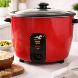 Olla arrocera marca UNIZUKI de 1.8 litros nueva en su caja color rojo