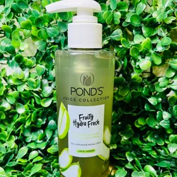 🌿 Pond's Juice Collection Fruity Hydra Fresh Gel Limpiador Facial 2 en 1 con Extracto de Aloe de Origen Natural.