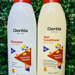 🍂 Shampoo Derěla:Keratina de Origen Vegetal y Acondicionador (750 ml)