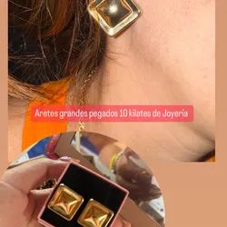 Aretes bien grandes pegados de Joyeria 10 kilates