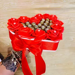 Caja en forma de corazón con bombones