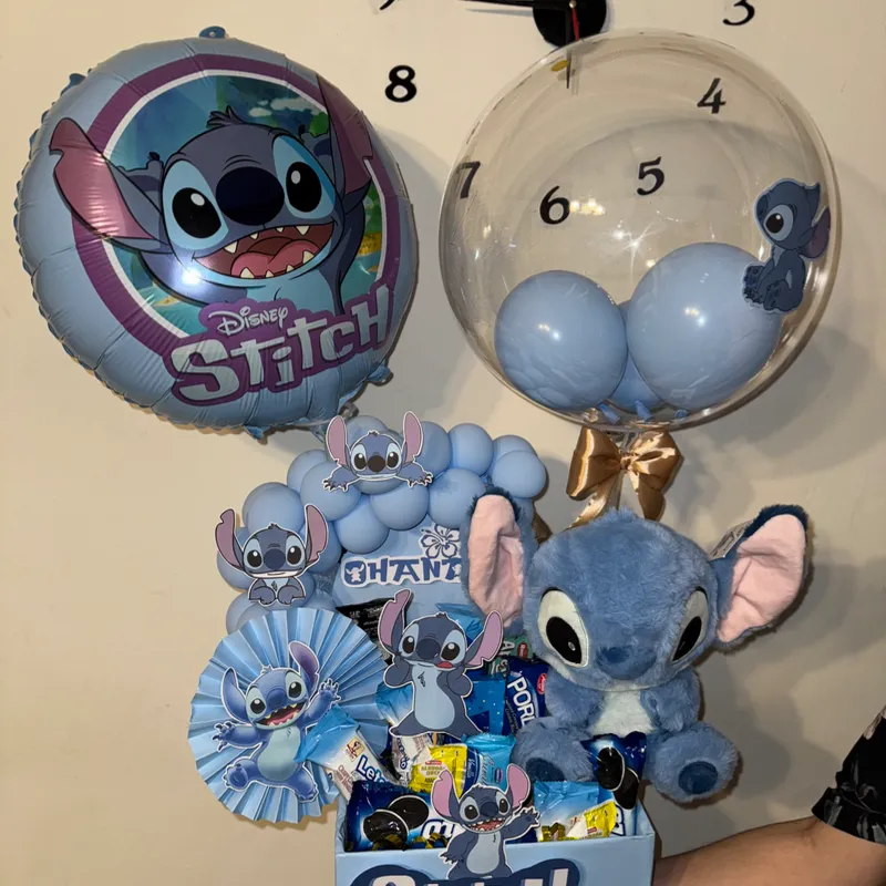 Caja sorpresa confitura de la temáticas de Stitch con su peluche