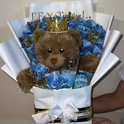 Oso premium azul con colonia importada