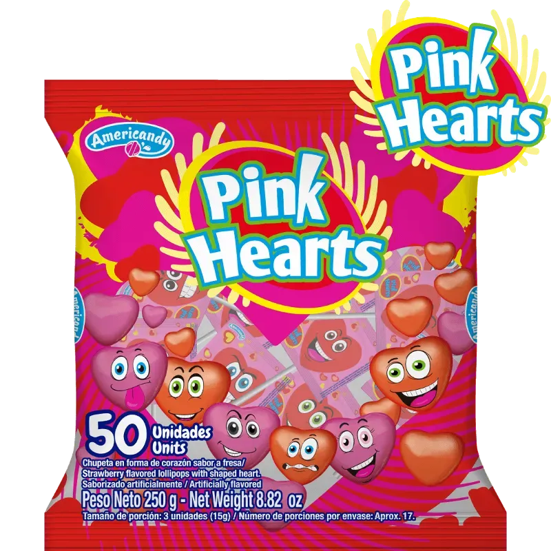 Paquete de chupetas de corazón Pink Hearts